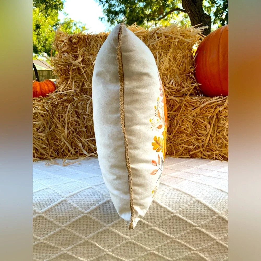 Fall Decor Pillow Pumpkins Harvest Thanksgiving Fall- NWT